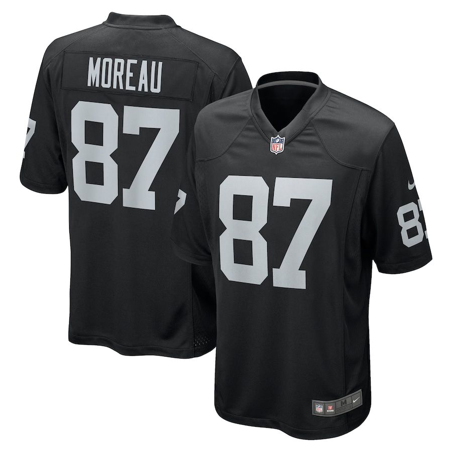 Men Oakland Raiders #87 Foster Moreau Nike Black Game NFL Jersey